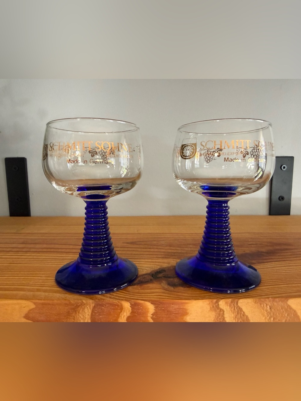 Cobalt Blue Stemmed Goblet - Set of 2